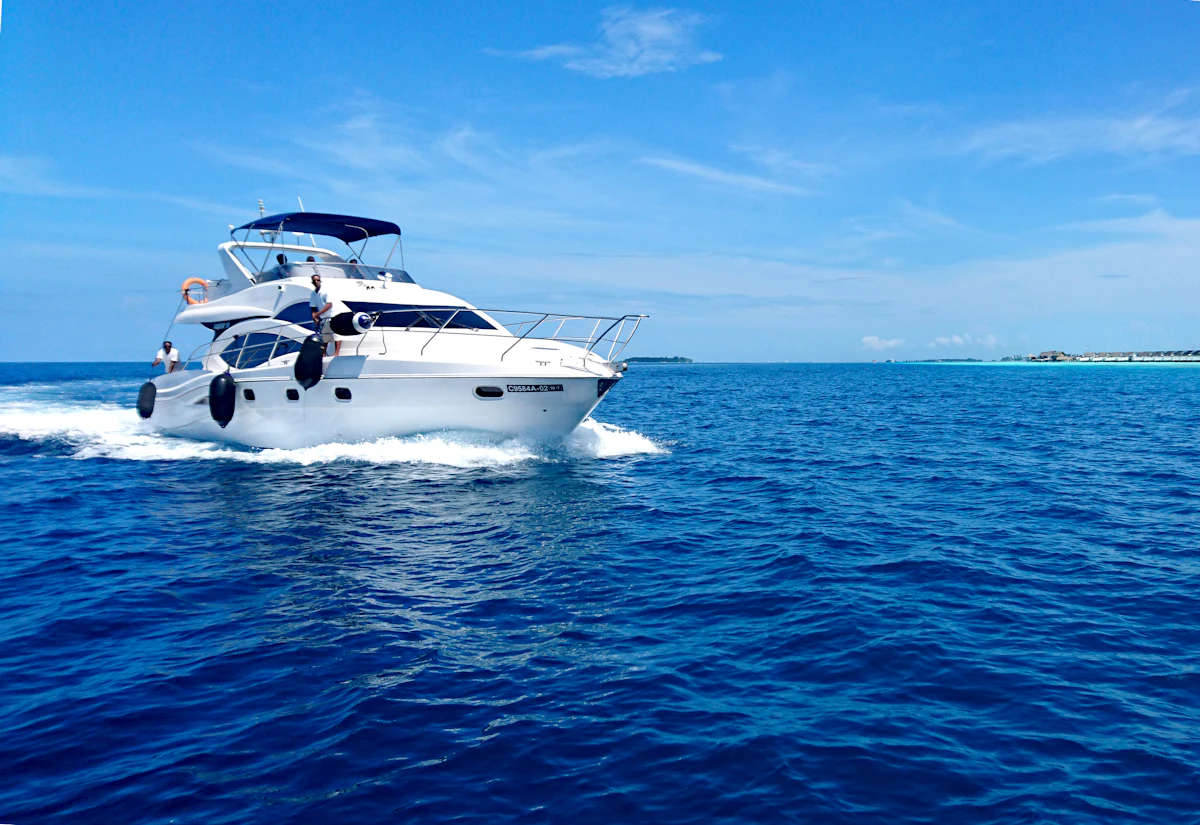 Luxury yacht deck prepared for a private charter